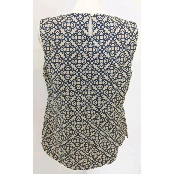 Vineyard Vines Magnolia Green Geometric Print Tie Back Tank Top Blouse Size 12 - Picture 2 of 6